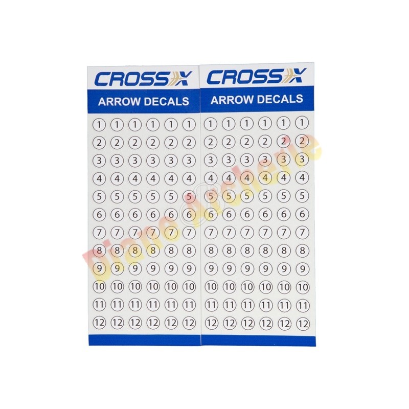 Autocollant CROSS-X numérotage flèche