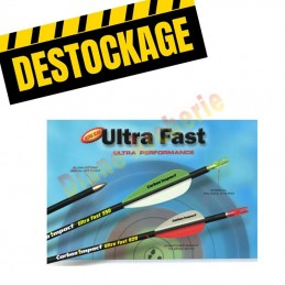 Lot de 40 flèches CARBON IMPACT Ultra Fast Jaune - Déstockage !