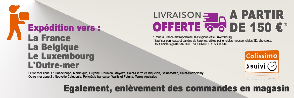 Franco 150€ et expédition France, Belgique, Luxembourt et Outre-mer